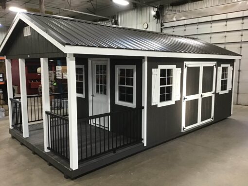 12'x24' Ranch Gable Wood Panel Porch