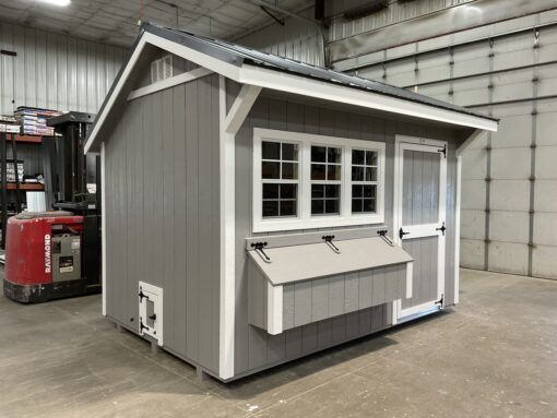 8'x12' Quaker Gable Wood Panel Chicken Coop