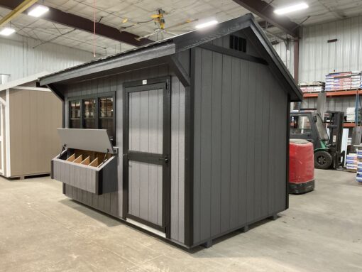 8'x12' Quaker Gable Wood Panel Chicken Coop