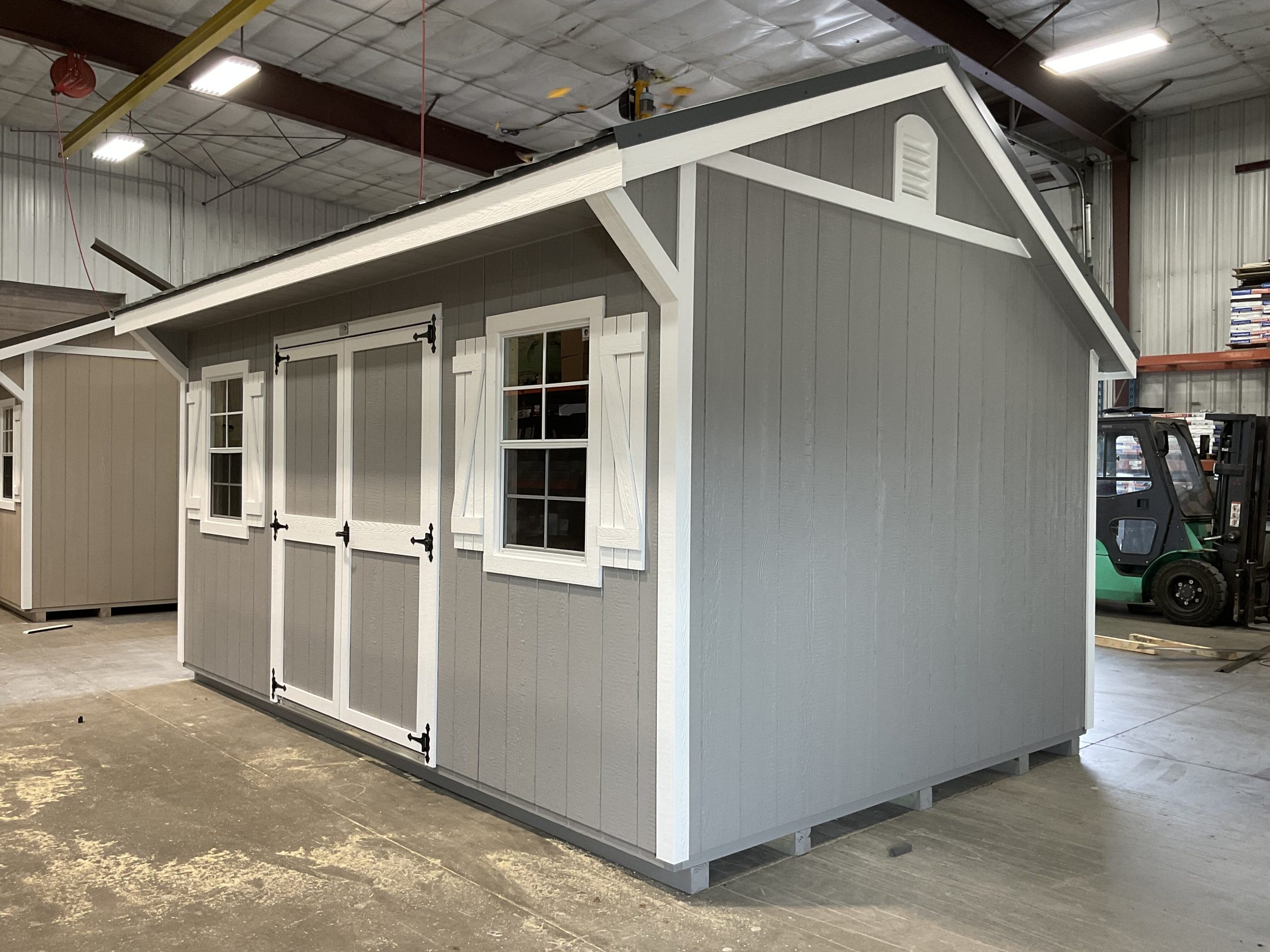 アキ①シェルターgh グレー　フルセット 10'x16' Quaker Gable Wood Panel Shed For Sale| #63590 | Northland