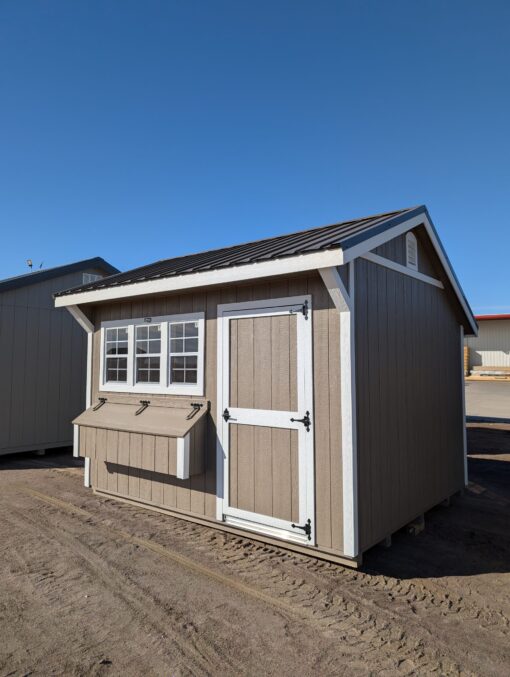 10'x12' Quaker Gable Wood Panel Chicken Coop