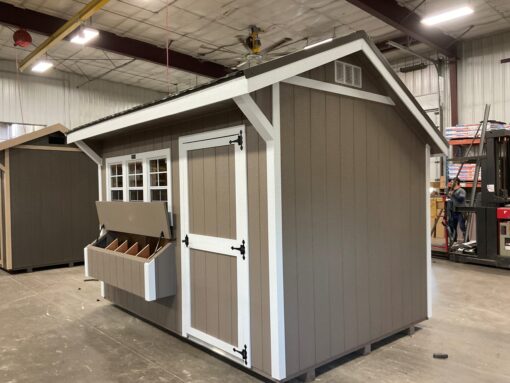 8'x12' Quaker Gable Wood Panel Chicken Coop