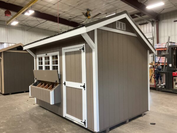 8'x12' Quaker Gable Wood Panel Chicken Coop
