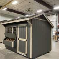 8'x12' Quaker Gable Wood Panel Chicken Coop