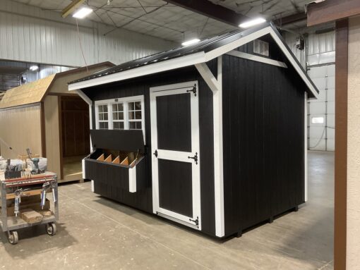 8'x12' Quaker Gable Wood Panel Chicken Coop