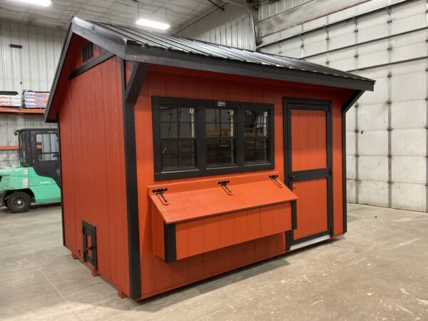8'x12' Quaker Gable Wood Panel Chicken Coop