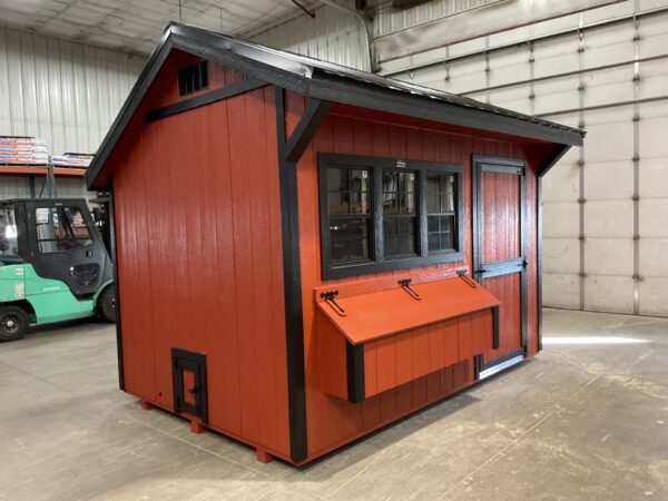 8'x12' Quaker Gable Wood Panel Chicken Coop