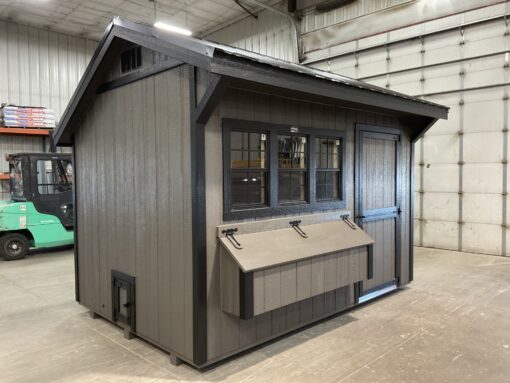 8'x12' Quaker Gable Wood Panel Chicken Coop