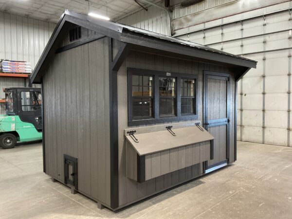 8'x12' Quaker Gable Wood Panel Chicken Coop