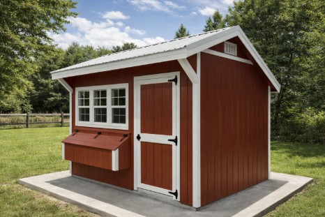 71266-11 8'x12' Quaker Gable Wood Panel Chicken Coop