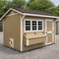 8'x12' Quaker Gable Wood Panel Chicken Coop