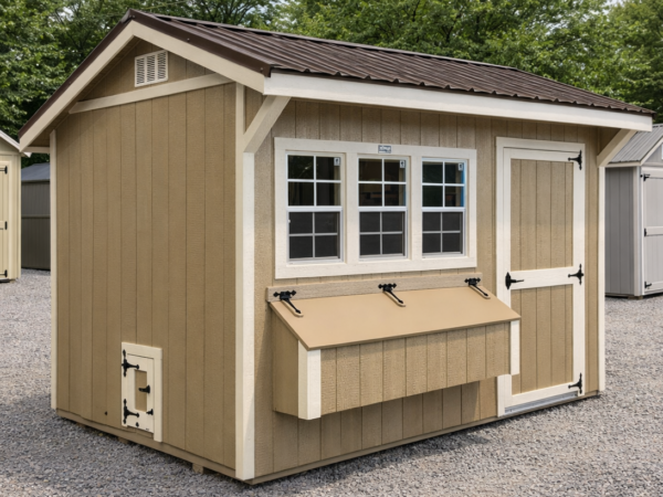 71282 8'x12' Quaker Gable Wood Panel Chicken Coop