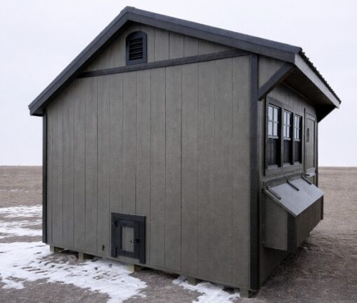 10'x12' Quaker Gable Wood Panel Chicken Coop
