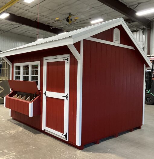 10'x12' Quaker Gable Wood Panel Chicken Coop