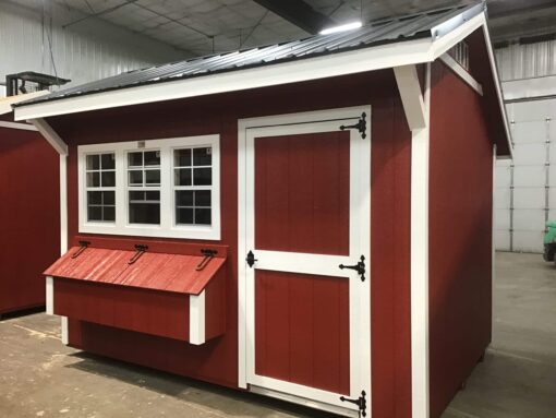 8'x12' Quaker Gable Wood Panel Chicken Coop
