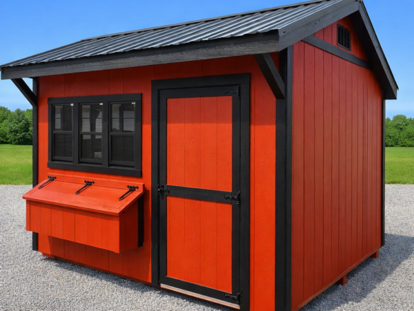 71278 8'x12' Quaker Gable Wood Panel Chicken Coop