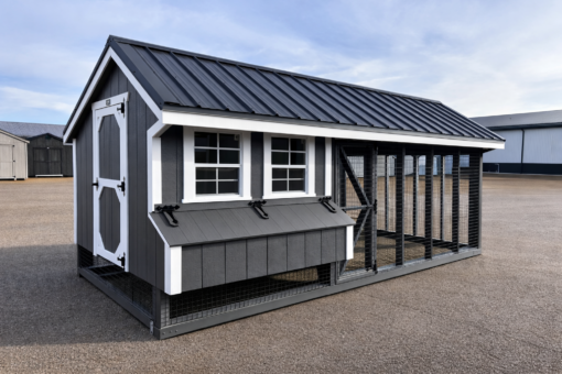 7'x16' Quaker Chicken Coop Combo
