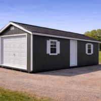 12'x28' Ranch Gable Wood Panel Garage
