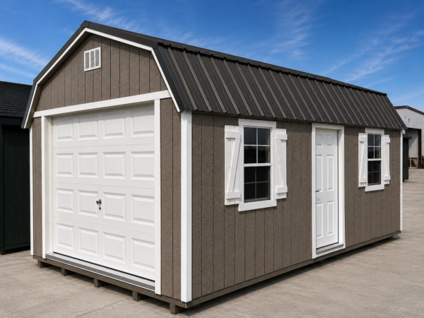 54707 12'x20' High Barn Wood Panel Garage