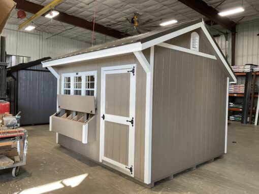 10'x12' Quaker Gable Wood Panel Chicken Coop