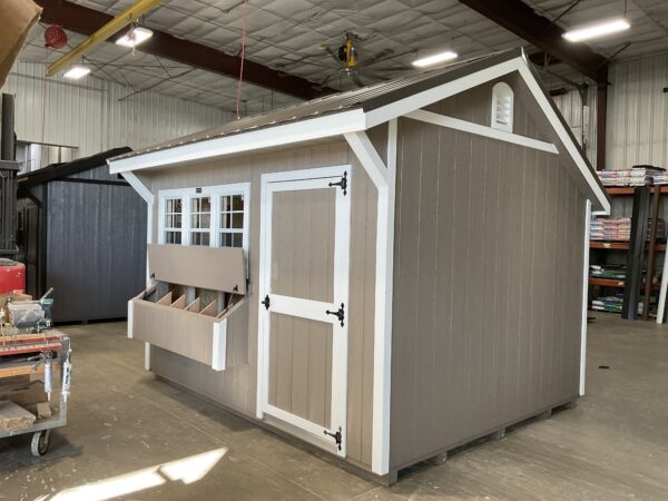 10'x12' Quaker Gable Wood Panel Chicken Coop