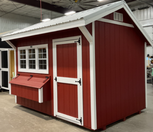 8'x12' Quaker Gable Wood Panel Chicken Coop