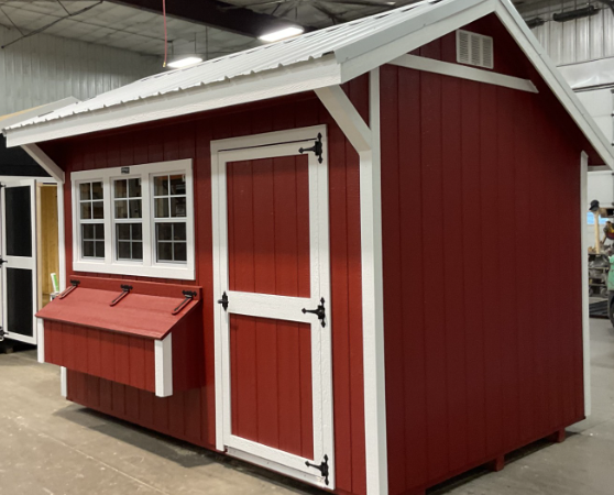 8'x12' Quaker Gable Wood Panel Chicken Coop