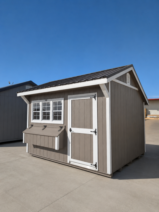 10'x12' Quaker Gable Wood Panel Chicken Coop