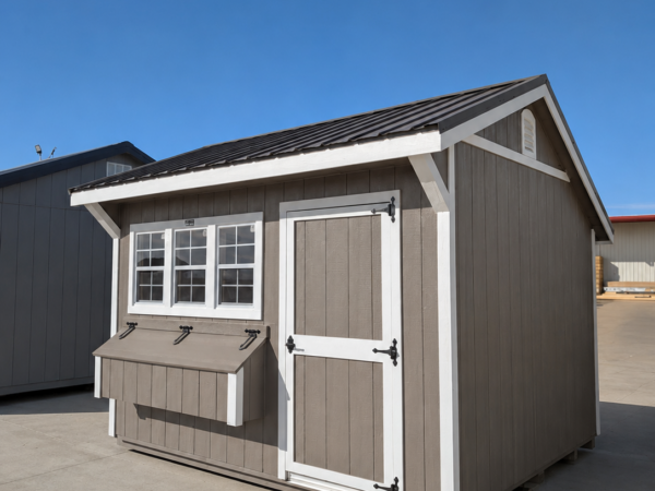 69529 10'x12' Quaker Gable Wood Panel Chicken Coop