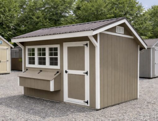 71270 8'x12' Quaker Gable Wood Panel Chicken Coop