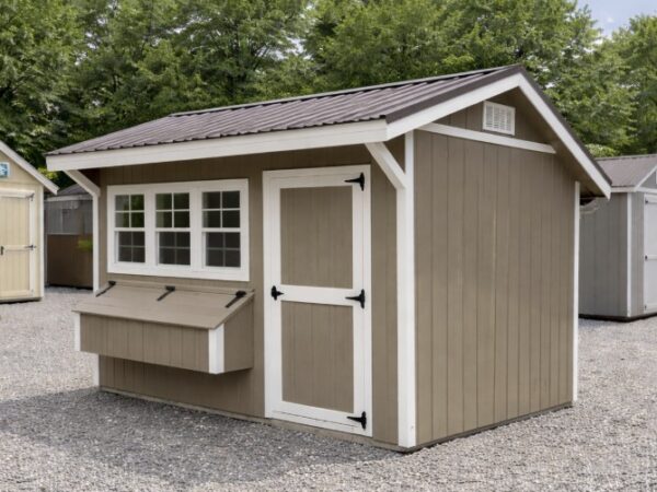 71270 8'x12' Quaker Gable Wood Panel Chicken Coop