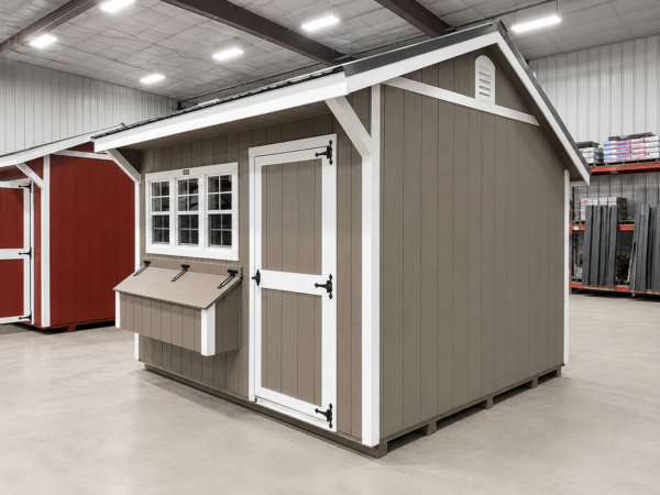 71381 10'x12' Quaker Gable Wood Panel Chicken Coop