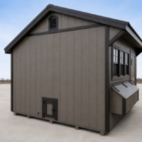 10'x12' Quaker Gable Wood Panel Chicken Coop