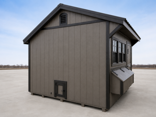 10'x12' Quaker Gable Wood Panel Chicken Coop