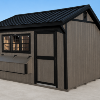 10'x12' Quaker Gable Wood Panel Chicken Coop