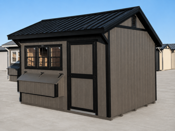 10'x12' Quaker Gable Wood Panel Chicken Coop