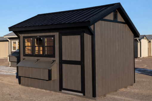 10'x12' Quaker Gable Wood Panel Chicken Coop