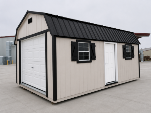 71554 12'x20' High Barn Wood Panel Garage