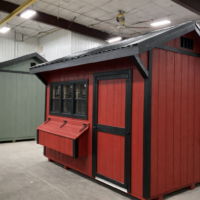 8'x12' Quaker Gable Wood Panel Chicken Coop