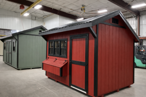 8'x12' Quaker Gable Wood Panel Chicken Coop