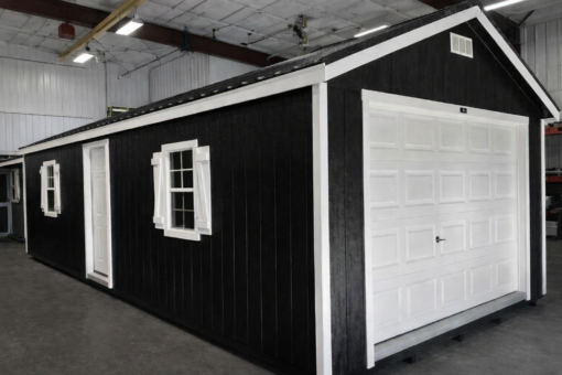 73671 14'x32' Ranch Gable Wood Panel Garage