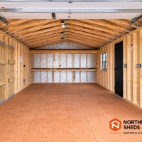 74783-1 14'x32' Ranch Gable Wood Panel Garage