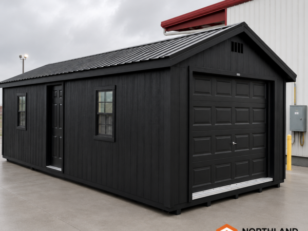74925-EEEEE 12'x28' Ranch Gable Wood Panel Garage