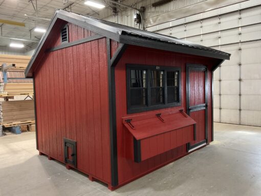 8'x12' Quaker Gable Wood Panel Chicken Coop