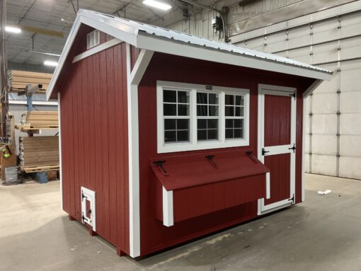 8'x12' Quaker Gable Wood Panel Chicken Coop