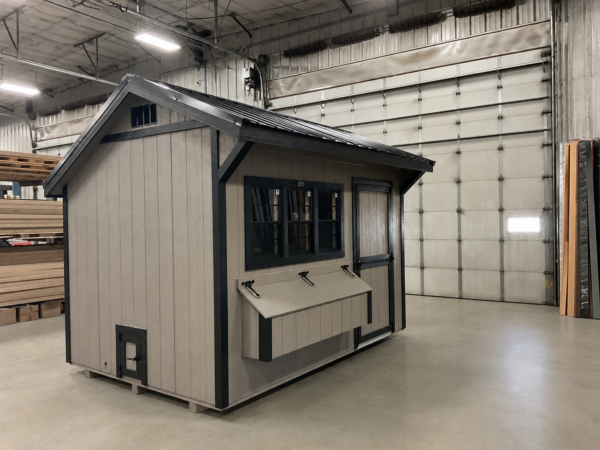 8'x12' Quaker Gable Wood Panel Chicken Coop