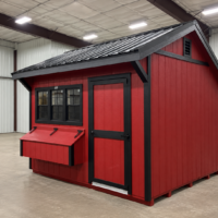 10'x12' Quaker Gable Wood Panel Chicken Coop