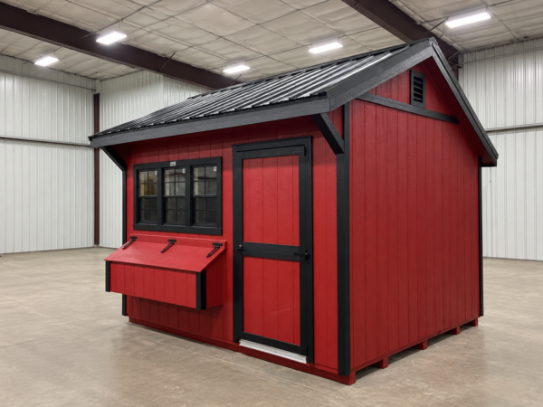 10'x12' Quaker Gable Wood Panel Chicken Coop