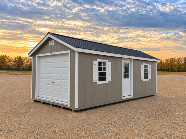 12'x24' Ranch Gable Wood Panel Garage