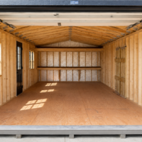 77729-1 14'x32' Ranch Gable Wood Panel Garage
